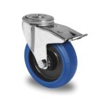 Rueda industrial de medias cargas, SOPORTE PREMIUM, modelo R4E1 B34, AGUJERO PASANTE CON FRENO