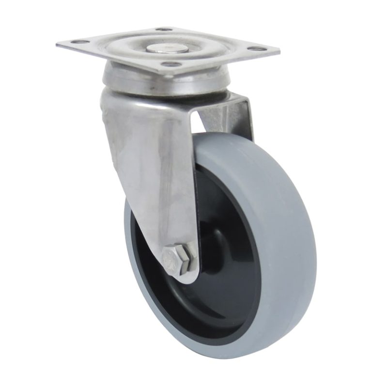 Rueda industrial de acero inoxidable, SOPORTE UNITY, modelo TPL, PLACA GIRATORIA