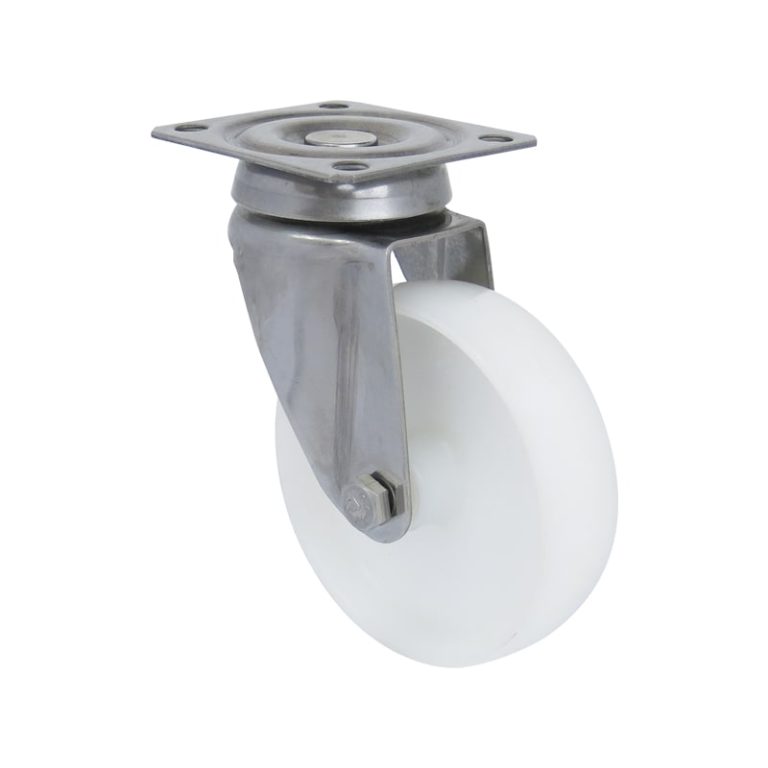 Rueda industrial de acero inoxidable, SOPORTE UNITY, modelo PAB, PLACA GIRATORIA