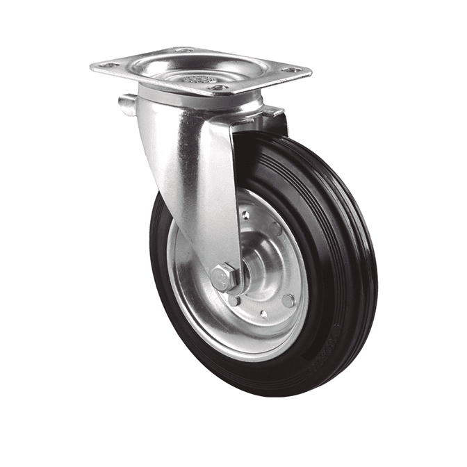 Rueda industrial de contenedores, SOPORTE BINS, modelo SBS4 R0N, PLACA GIRATORIA