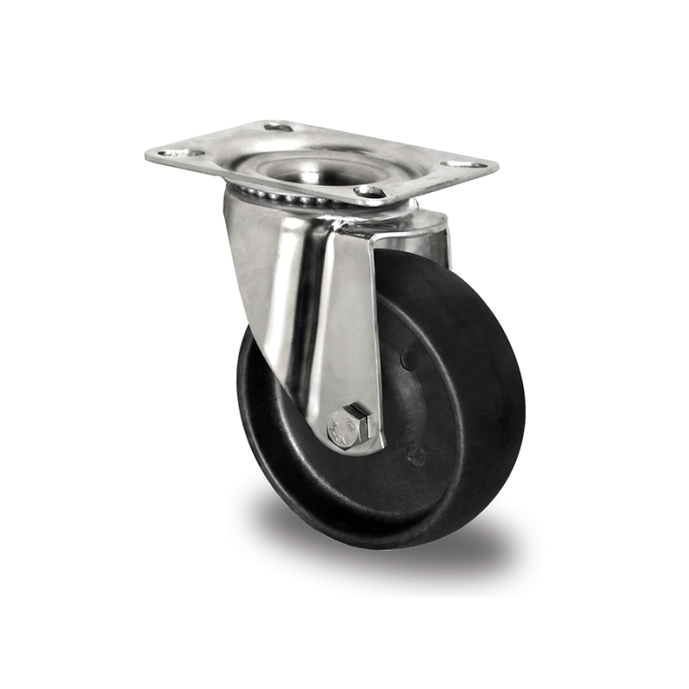 Rueda industrial de altas y bajas temperaturas, SOPORTE INNOVATION AT, modelo C4C4 P0N, PLACA GIRATORIA