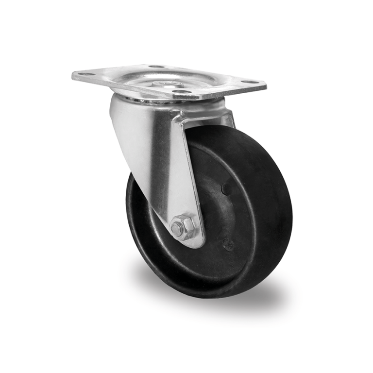 Rueda industrial de altas y bajas temperaturas, SOPORTE PREMIUM AT, modelo C4C4 P0N, PLACA GIRATORIA