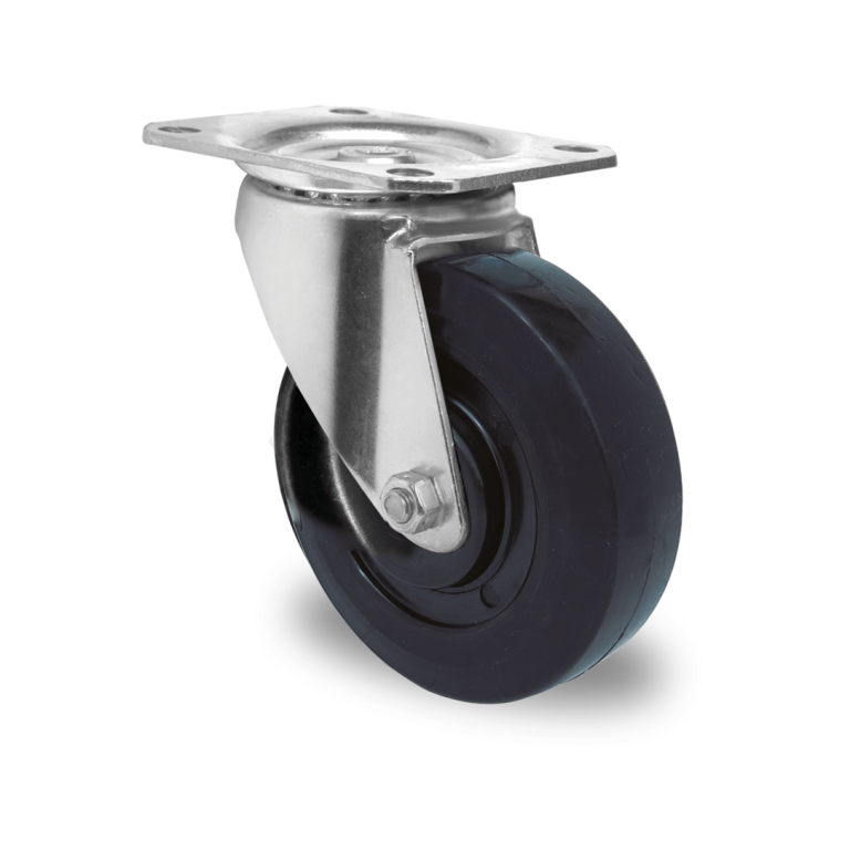 Rueda industrial de altas y bajas temperaturas, SOPORTE PREMIUM AT, modelo HRT, PLACA GIRATORIA