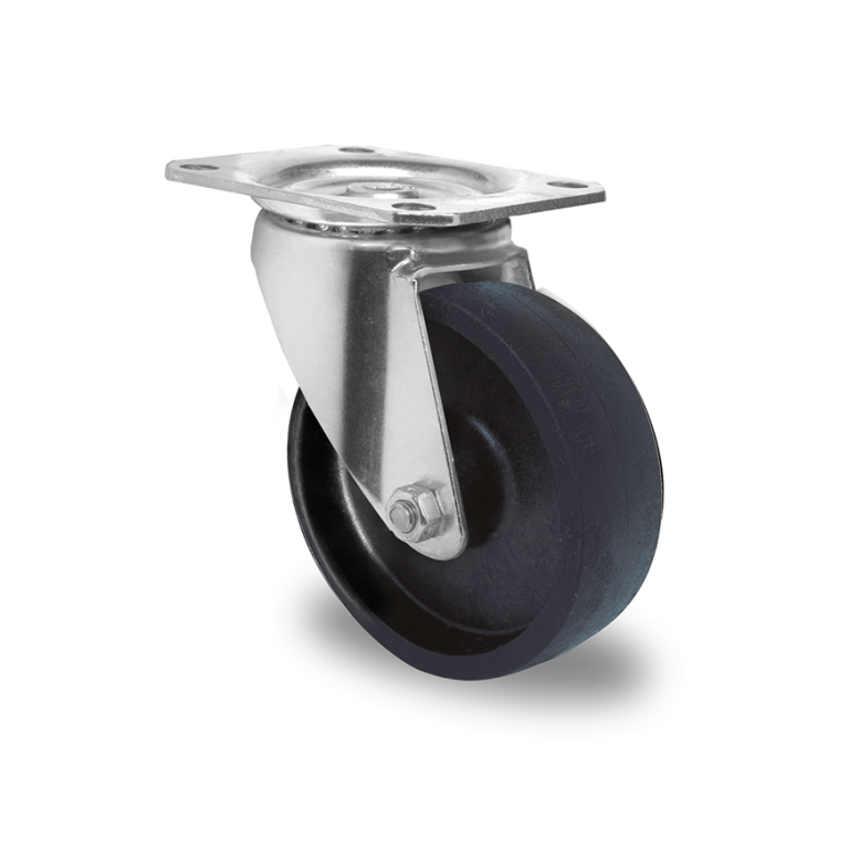 Rueda industrial de altas y bajas temperaturas, SOPORTE PREMIUM AT, modelo HST, PLACA GIRATORIA