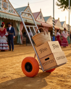 Carro o equipo con ruedas impinchables