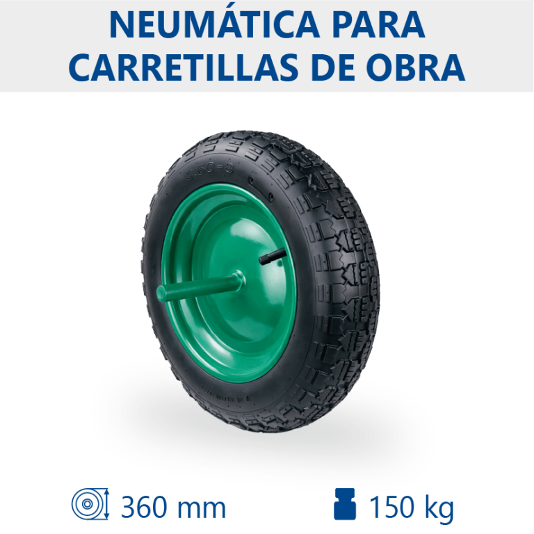 Rueda neumática para carretillas de obra Ø360mm