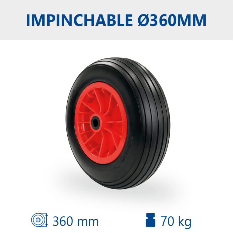 Rueda impinchable Ø360mm con cojinete de rodillos