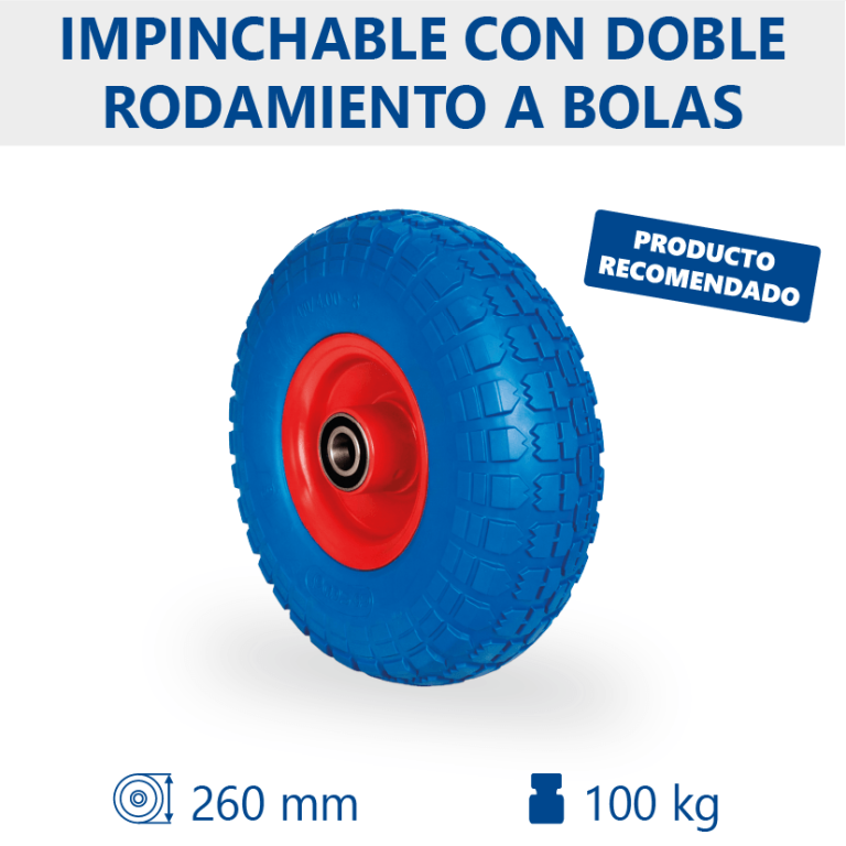 Rueda impinchable Ø260mm con llanta metálica