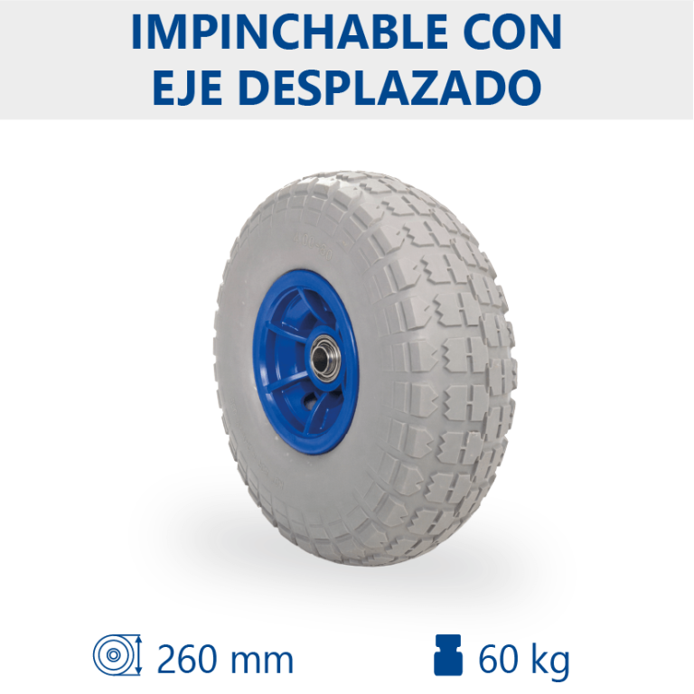 Rueda impinchable Ø260mm de eje desplazado
