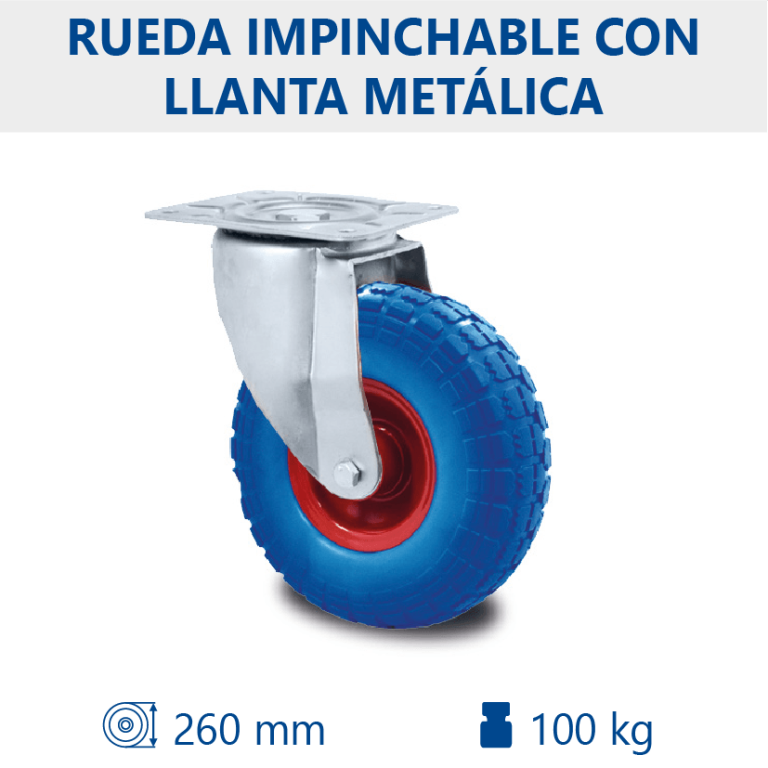 Rueda impinchable de Ø260mm con llanta metálica