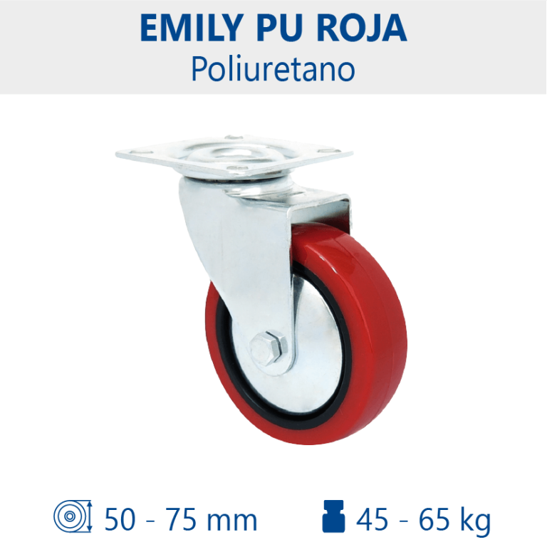 Rueda EMILY PU ROJA